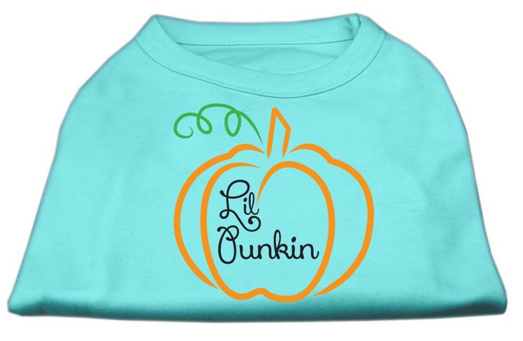 Lil Punkin Screen Print Dog Shirt Aqua XS